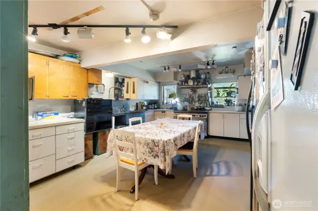 Kitchen with commercial gas wolf stove