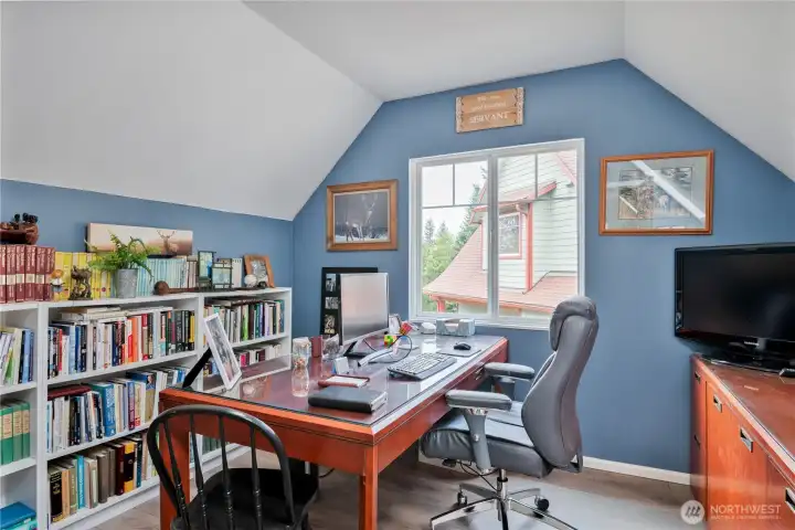 A special gift upstairs; currently used as an Office (could be man-cave, workout room, hobby space) .... it's a quality finished room