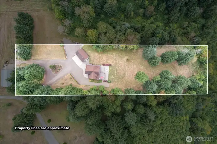 Perfectly laid out with enough room to roam, enough seclusion, and the opportunity for growth!  (Property lines on this photo are approximate, but are believed to be really close)