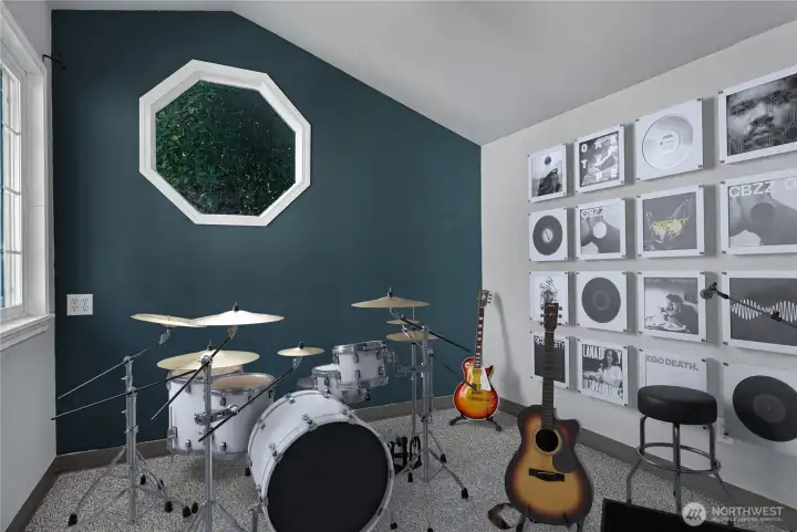 Inside the heated studio.