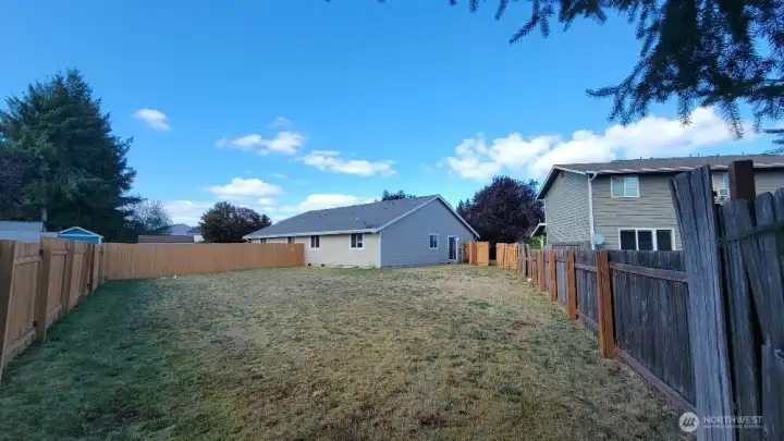Large back yard for Unit A