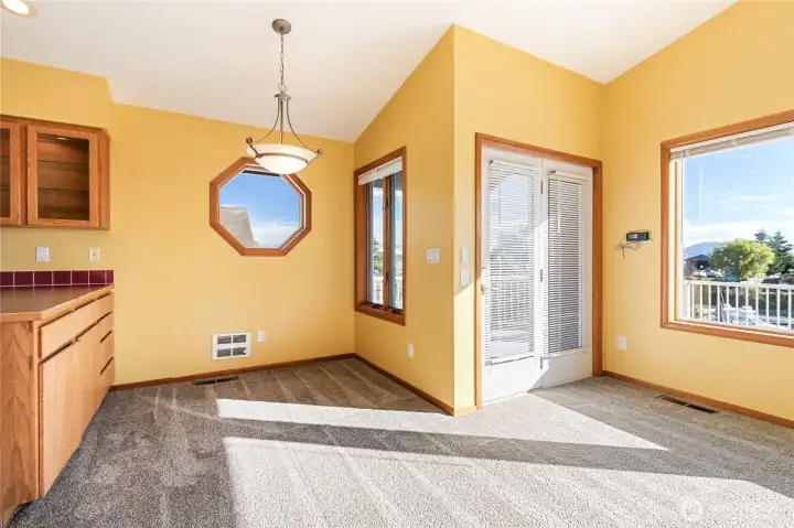 Dining area and door to the upper deck.