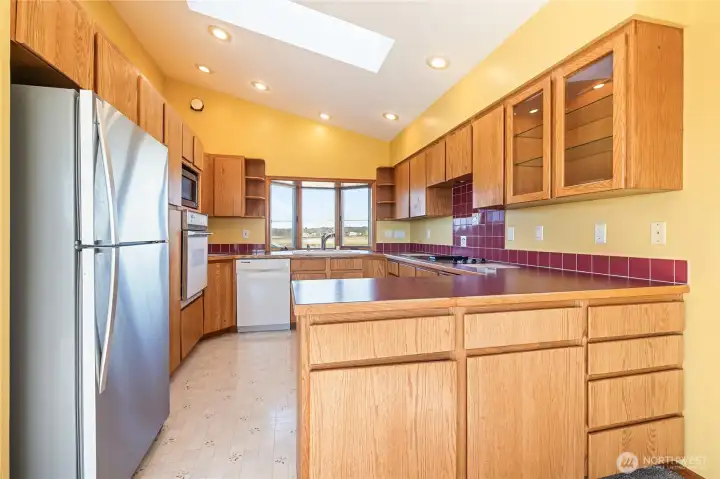 Large kitchen with abundant cupboards!