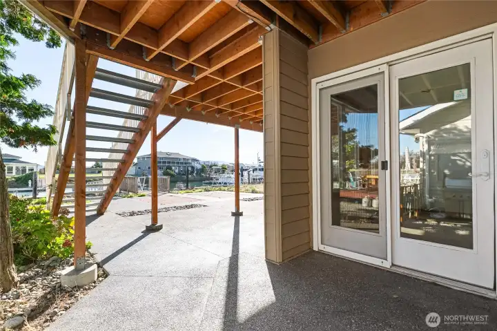 Lower entry off the lower patio.