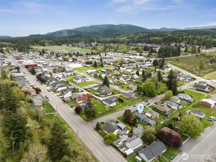 Walking distance to groceries, the movies, and schools