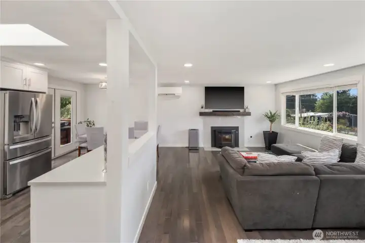 Huge combined kitchen, dining and living area Huge combined kitchen, dining and living area