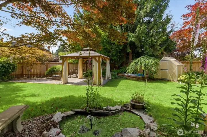 One of two water features in the yard. One of two water features in the yard.