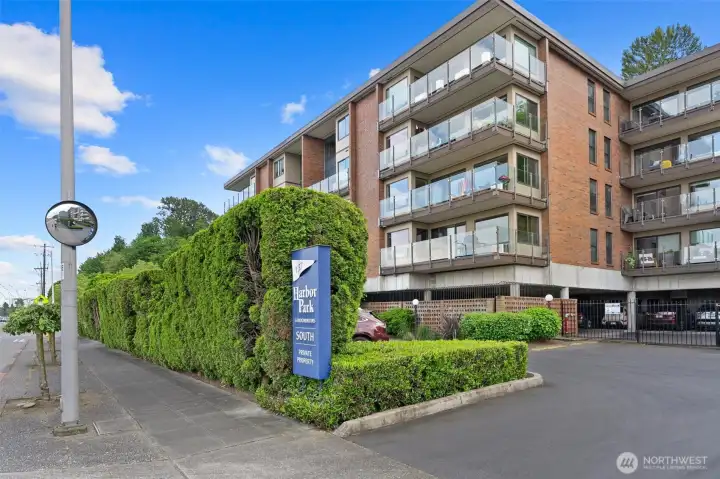 When visiting the condo, please feel free to use the convenient guest parking located behind the lush front hedges—a rare and welcome amenity that makes showing and visiting easy and stress-free.