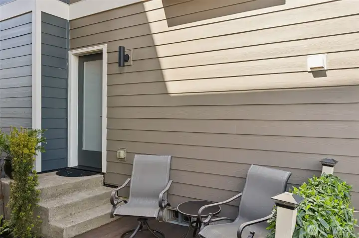 Sweet little trex deck area off of the first floor.