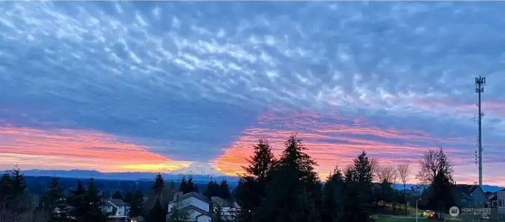Owner photo, Mount Rainier with a majestic mix of sunset and clouds.