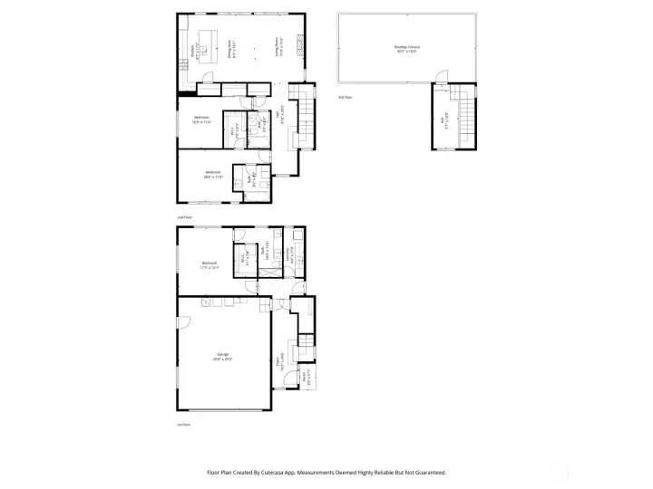 All three floors shown here. Check out how big that deck is on the roof!