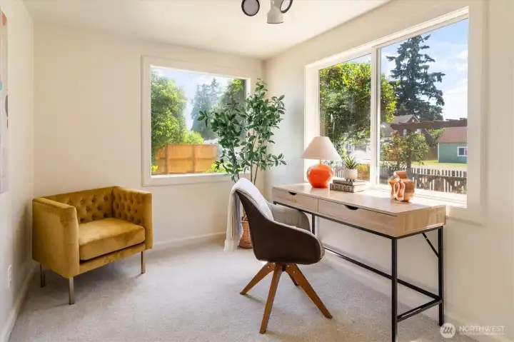 Main Residence | Bright bedroom or office space overlooking the property. Main Residence | Bright bedroom or office space overlooking the property.