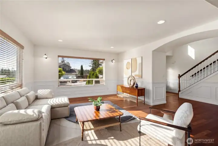 Virtually staged living room