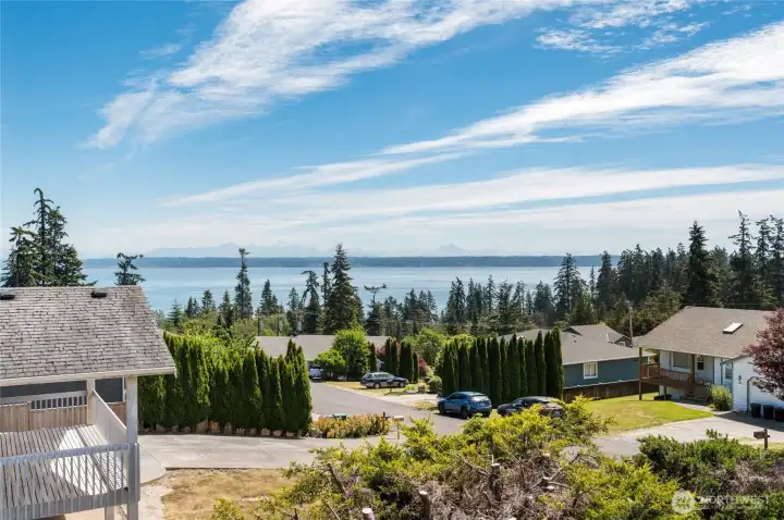 View of Port Susan from the front covered balcony.