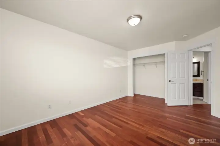 One of the bedrooms on the upper level.