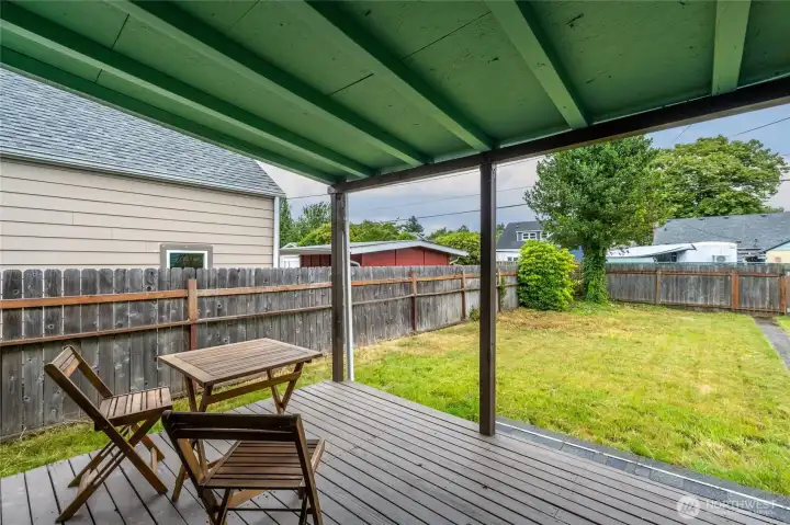Sitting deck, directly outside main bedroom.