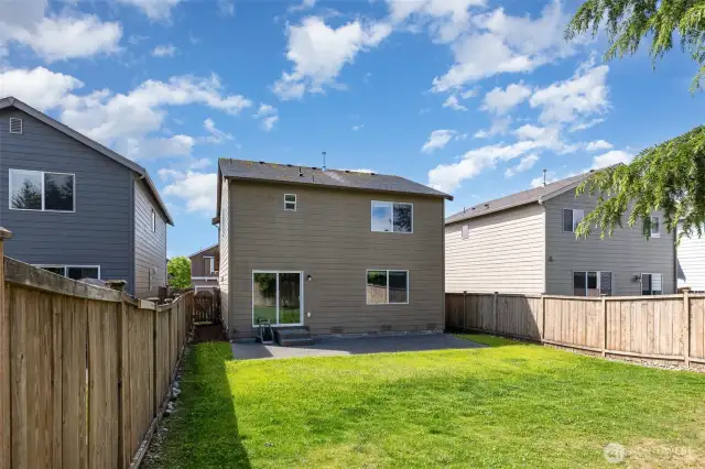Step outside to a spacious backyard—perfect for relaxing, entertaining, or gardening. A built-in sprinkler system makes yard maintenance a breeze.
