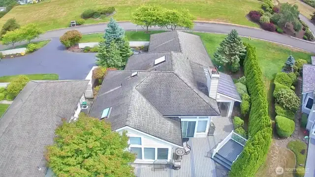 Aerial view of this 1876 square feet home on .20 acres.