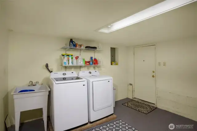 lower level entry, with laundry and ample room for storage