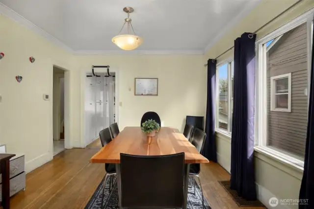main level dining, in between the living room and kitchen
