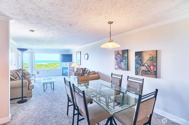 Dining and living area, with VIEWS.