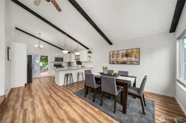 New wood plank flooring thruout