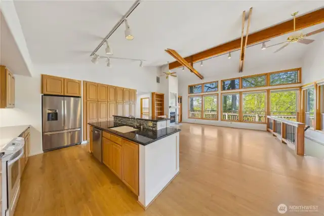 Entry point.  Kitchen on left, living in middle, dining out of view.