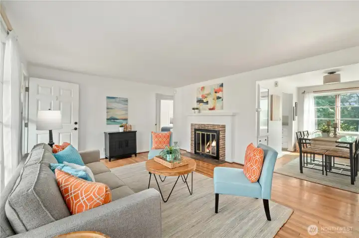 Cozy Wood Burning Fireplace