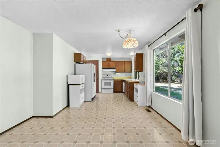Kitchen with space for table and chairs