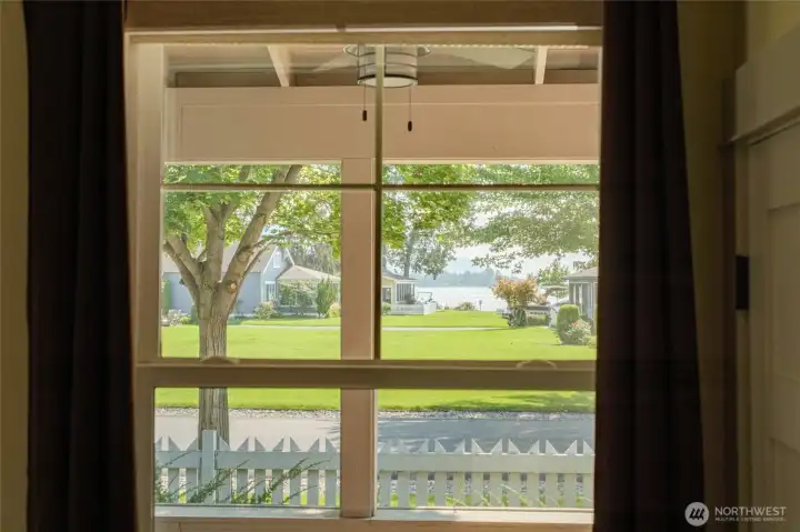 View to lake from secondary bedroom on main