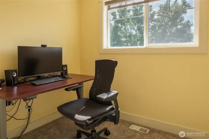 Upstairs office (full room with a door, not just a 'space')