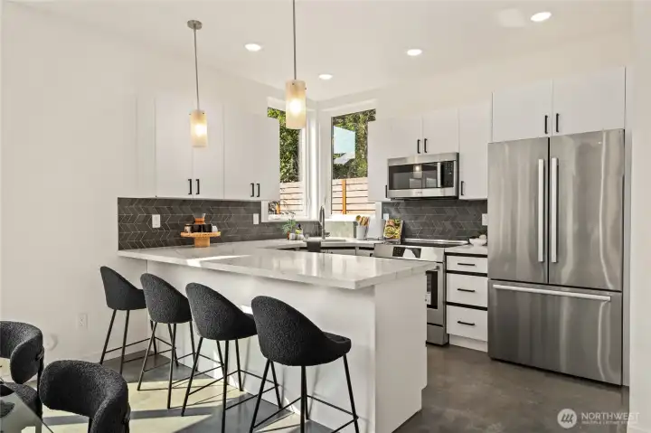 Kitchen is equipped with Bosch Appliances.