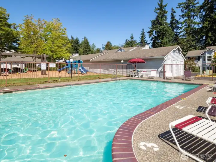 Lap up the good life by taking a dip in the condo complex’s lovely swimming pool.