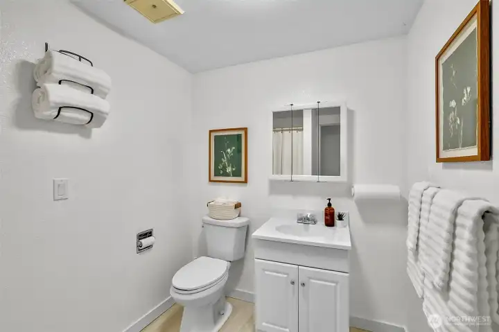 Downstair Bathroom With A Stand Alone Shower.