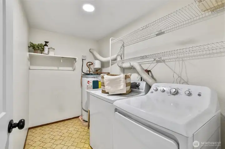 Laundry Room With A Utility Sink And Storage.