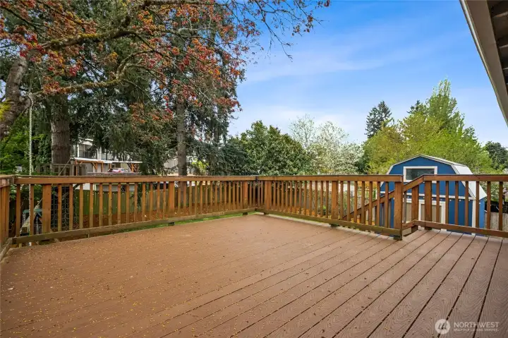 Spacious upper deck opening right off the kitchen and dining room.