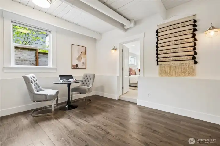 Entry to largest bedroom here. The configuration on this level provides an easy transition to multi-generational living or even an ADU. The sellers used this downstairs area as a private primary wing.