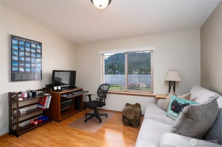 Guest room #2 being used as office currently. Has view of the lake!