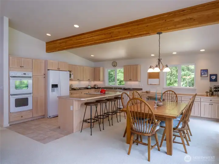 Dining area and kitchen.