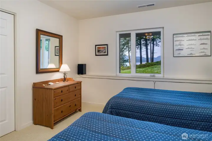Guest bedroom on lower level.