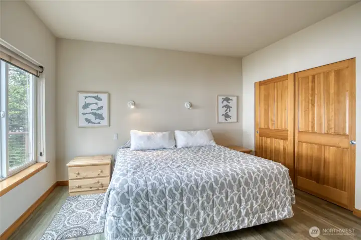 The top floor primary bedroom with a large closet....
