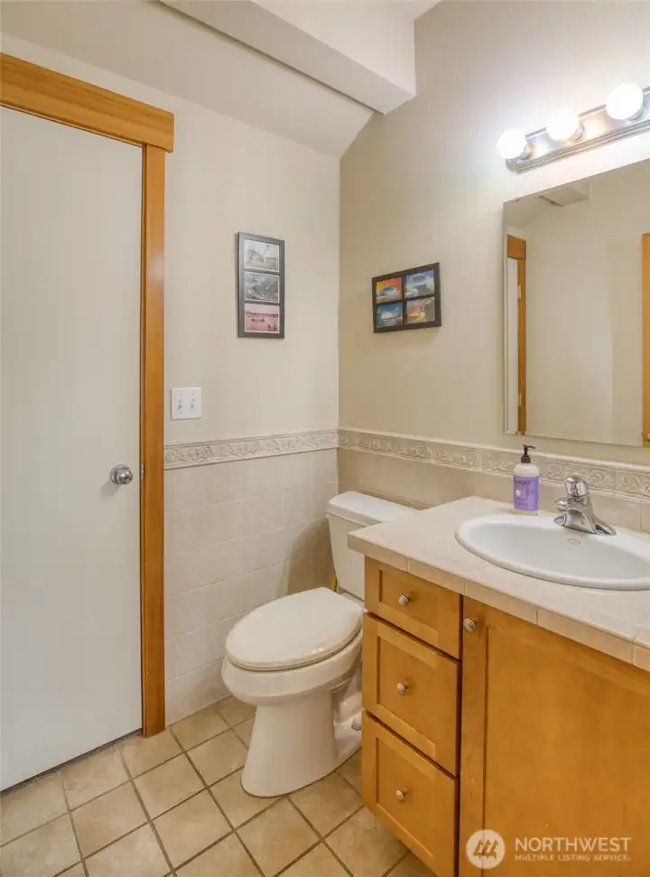 and it has it's own half bath.