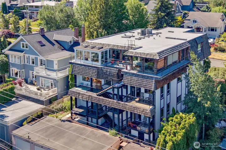 This charming condo is the middle unit on the right.