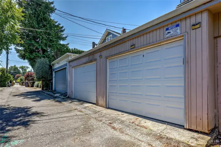 Large one-car garage located beneath the building.
