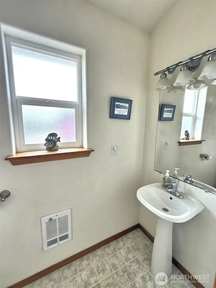 Powder room on 2nd level.