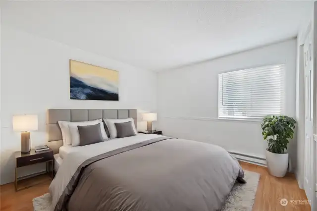 Virtually staged Bedroom