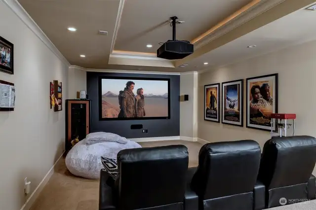 Gorgeous Theatre Room with 4K Laser Projector