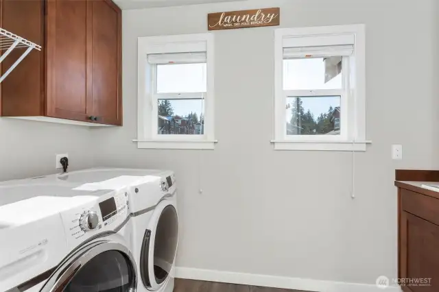 Laundry w/ built-in storage & utility sink