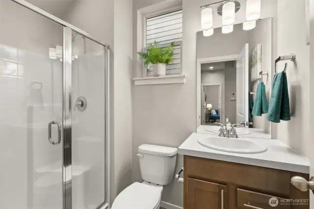 Bath on Main with walk-in shower