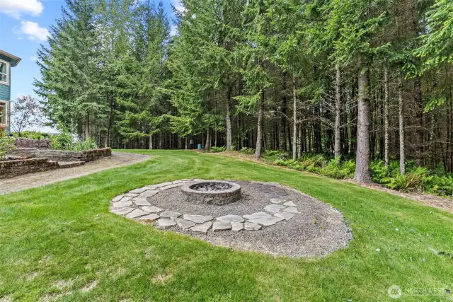outdoor fire pit where you can gather around and talk about the good ole days while roasting marshmallows and drinking some hot chocolate or enjoy the gatherings with friends and family